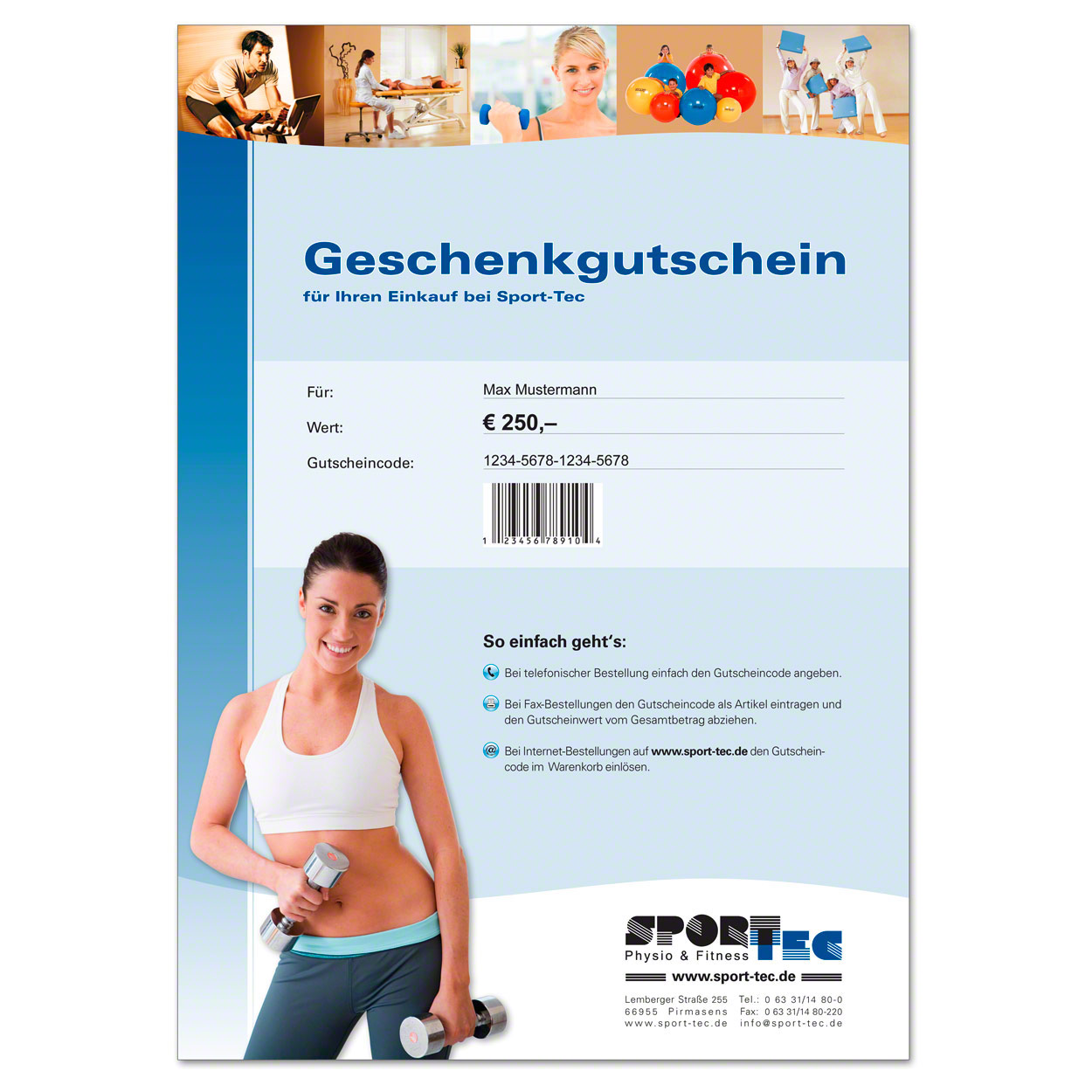 Geschenkgutschein Im Wert Von 250 Euro Gunstig Online Kaufen Sport Tec