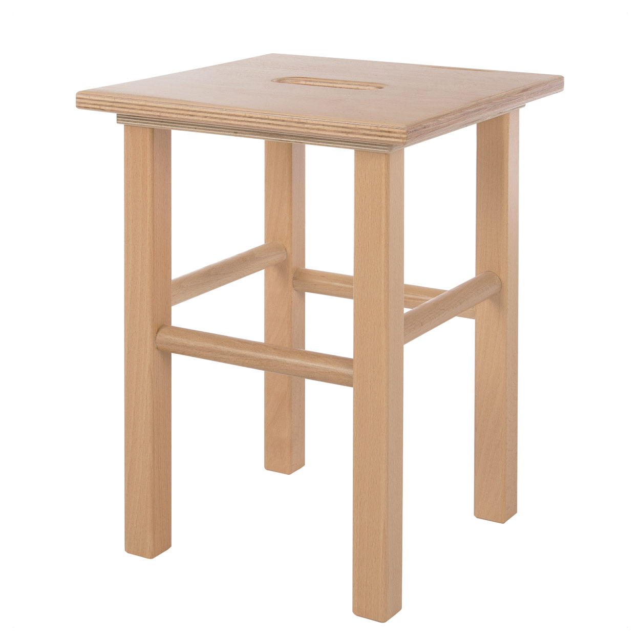 Holzhocker aus Hartholz, LxB 35x35 cm