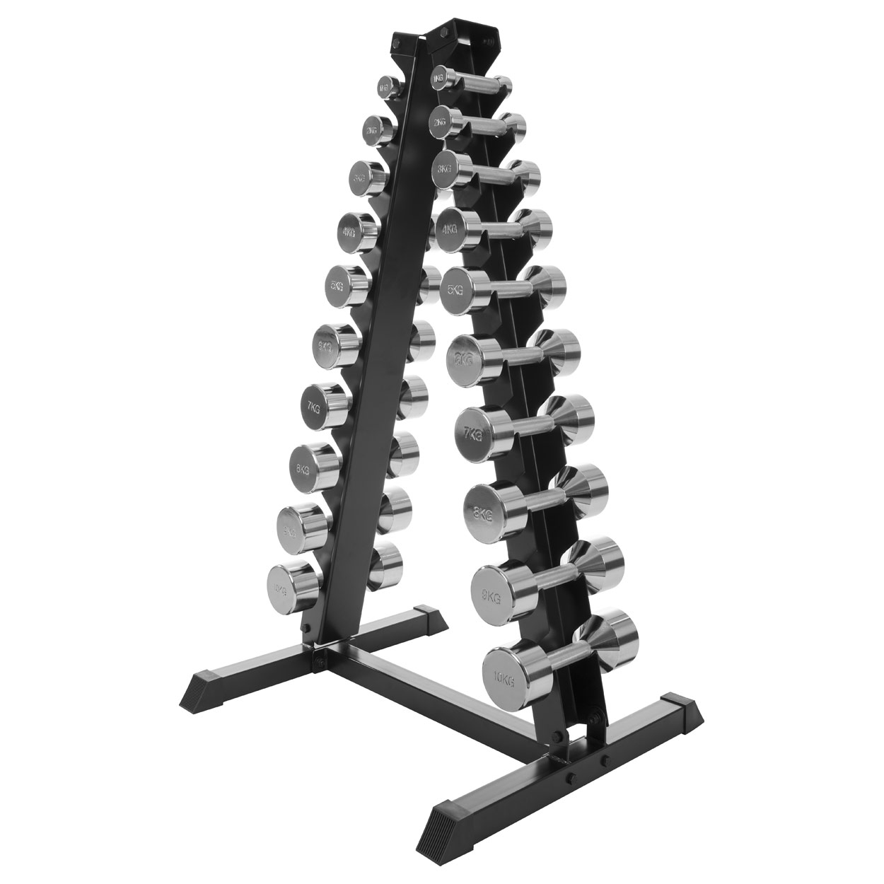Sport-Tec Kurzhantel Ständer Mit 10 Hantelpaaren 1-10kg - Fitness Hantelregal