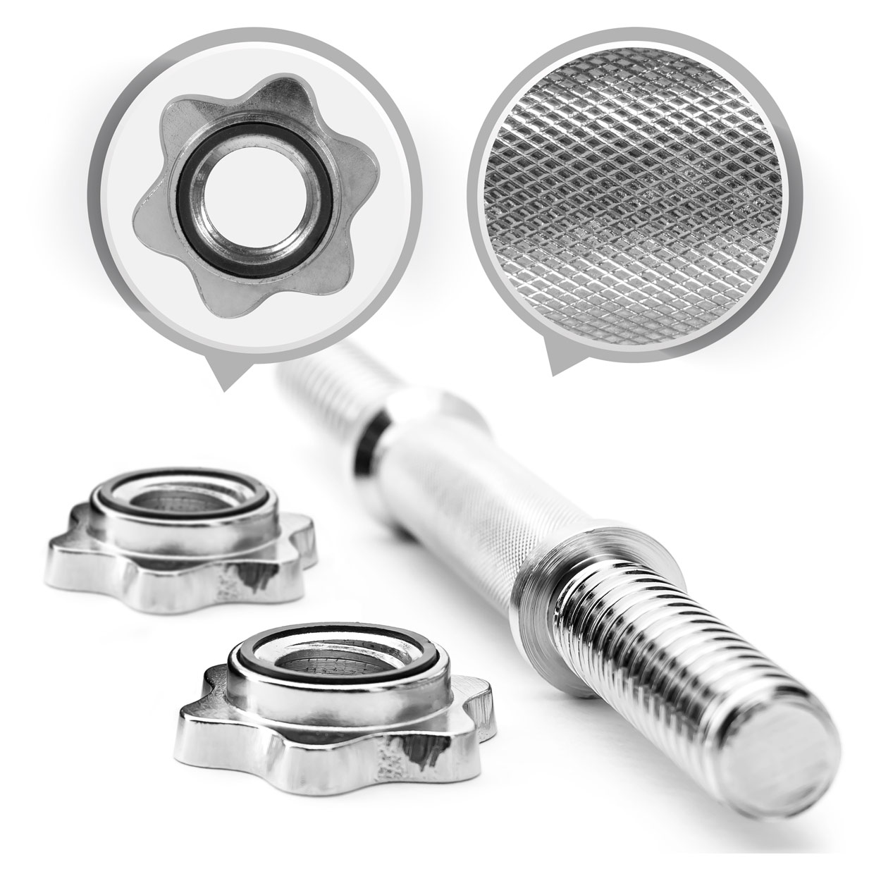 Kurzhantelstange Mit Sternverschluss - 36cm Für Home-Gym