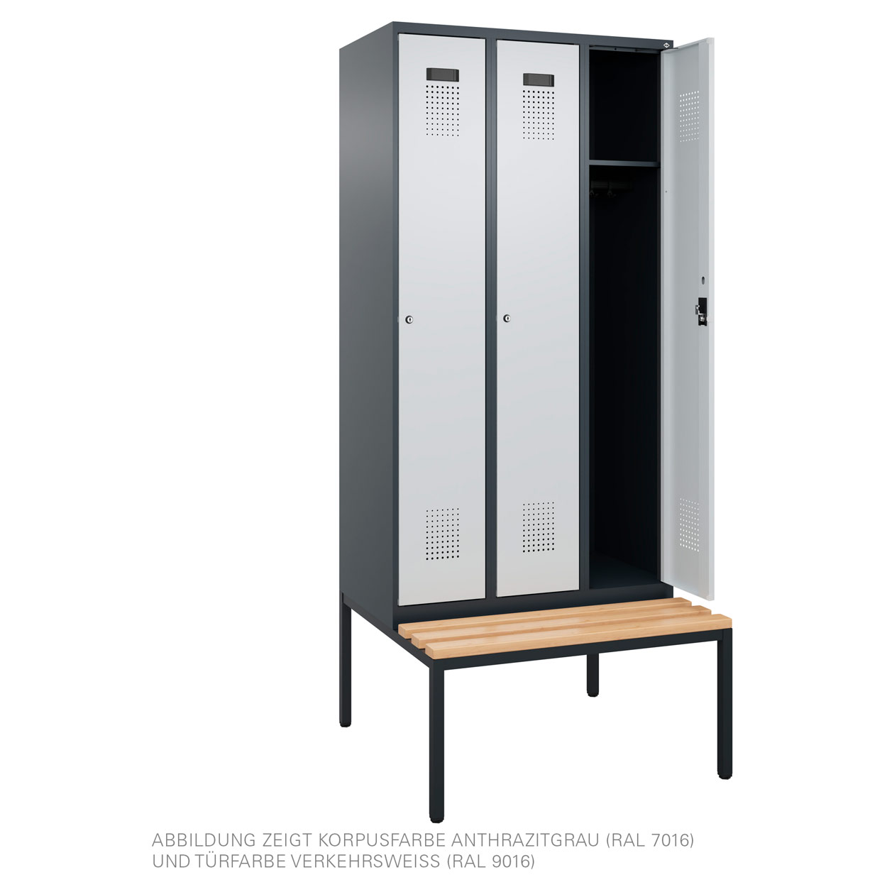 Spindschrank Mit Bank Und 3 Abteilen A 30 Cm Gunstig Online Kaufen