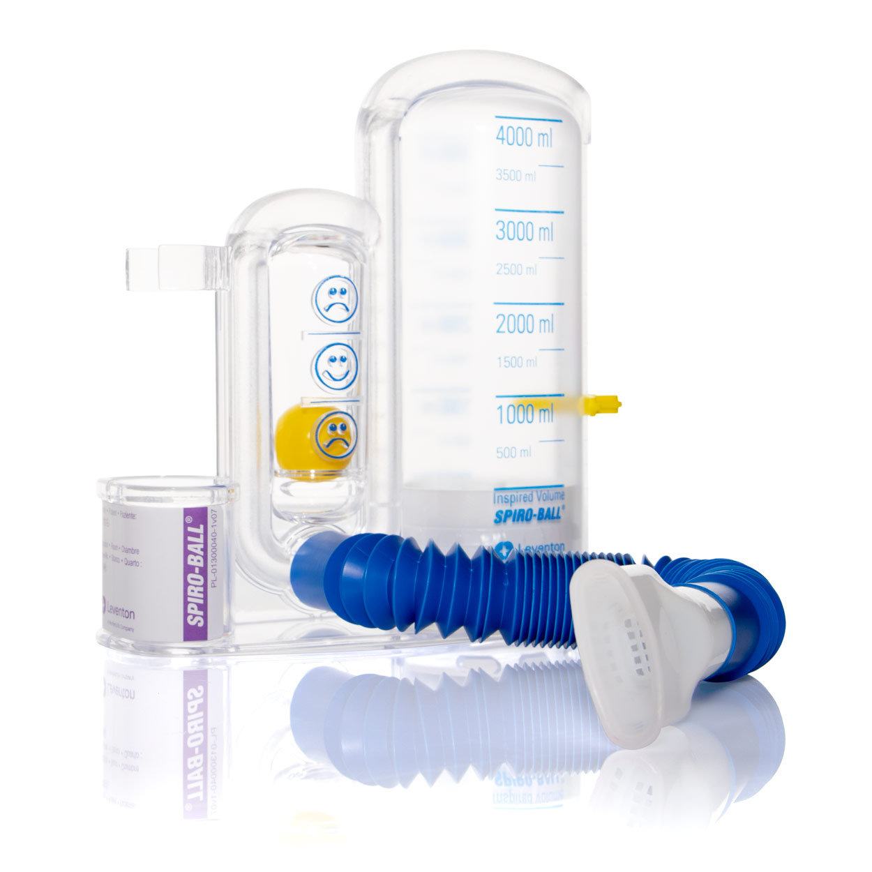 SpiroBall SMILE Lungentrainer mit einer Kugel