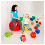 VOLLEY Schaumstoff-Lernwrfel 3-tlg. Set, 16x16x16 cm, Zahlen und Rechenzeichen