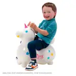 Abbildung zeigt GYMNIC Hpftier Einhorn Rody Magical Unicorn mit Schaukelwanne