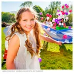 Abbildung zeigt Schwungtuch mit Griffschlaufen, � 5 m, gelb/rot/gr�n/blau