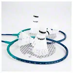 Abbildung zeigt Badminton-Set Standard, 2 Schl�ger 66 cm + 6 Federb�lle
