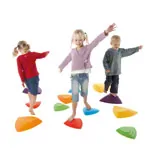 Gonge Spielkreisel Mini Top, orange + Fluss-Steine, 3x gro + 3x klein, Set 7-tlg.