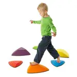 Gonge Spielkreisel Mini Top, orange + Fluss-Steine, 3x gro + 3x klein, Set 7-tlg.