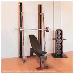 NOHrD WeightPlate Tower 2x Kurzhanteln, 1x Langhantel 20x Hantelscheiben, Kirsche