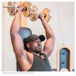 Abbildung zeigt NOHrD WeightPlate Tower 2x Kurzhanteln, 1x Langhantel 20x Hantelscheiben, Kirsche