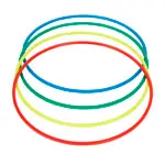 Gymnastikreifen aus Kunststoff, 4er-Set,  60 cm, je 1x blau, grn, rot, gelb