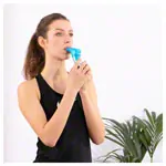 Abbildung zeigt Powerbreathe Plus Atemtrainer Fitness, blau