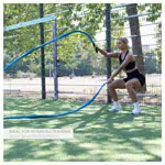 Fitness Tau Battle Rope ummantelt,  3 cm x 15 m, blau, 5,25 kg