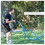 Fitness Tau Battle Rope ummantelt,  3 cm x 30 m, blau, 10,5 kg