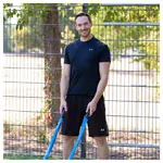 Fitness Tau Battle Rope ummantelt,  3 cm x 30 m, blau, 10,5 kg