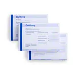 Abbildung zeigt Quittungsblock durchschreibend, 5 Blcke  50 Stze, DIN A6 quer