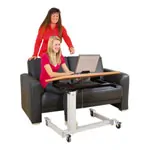 Mckel Sitz- Steharbeitstisch Ergo EP 2, B x T x H 80 x 60 x 62-97 cm, mit Rollen, grau/buche