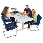 Mckel Sitz- Steharbeitstisch Ergo M2 B x T x H 120 x 70 x 68-112 cm, mit Gleitern, grau/grau