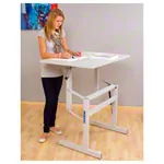 Mckel Sitz-Steharbeitstisch Ergo S72 BxTxH 80x60x72-122 cm, mit Gleitern, grau/grau