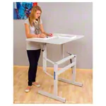 Mckel Sitz-Steharbeitstisch Ergo S72 BxTxH 80x60x72-122 cm, mit Rollen, grau/grau