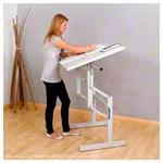 Mckel Sitz-Steharbeitstisch Ergo S72 B x T x H 120 x 80 x 72-122 cm, mit Rollen, grau/grau