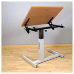 Mckel Sitz-Steharbeitstisch Ergo EP 2 B x T x H 80 x 60 x 62-97 cm, mit Gleitern, grau/buche