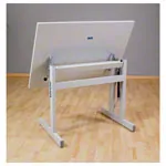 Mckel Sitz-Steharbeitstisch Ergo S72 B x T x H 100 x 70 x 72-122 cm, mit Gleitern, grau/grau