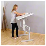 Mckel Sitz-Steharbeitstisch Ergo S72 B x T x H 100 x 70 x 72-122 cm, mit Gleitern, grau/grau