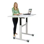 Mckel Sitz-Steharbeitstisch Ergo M 2 B x T x H 120 x 70 x 68-112 cm, mit Rollen, grau/grau