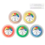 Physioflex Therapie-Knetmasse-Set, 5-tlg., 450 g, je 1x extra weich, weich,mittel, hart, extra hart
