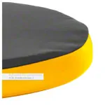 Abbildung zeigt Sitzkissen mit Kunstlederbezug und rutschhemmender Unterseite, � 36 cm