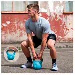 Kettlebell, 10 kg, hellblau