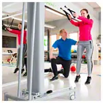 Abbildung zeigt Lojer Doppelzugapparat Mobile Speed Pulley 50, fahrbar