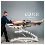Lojer Therapieliege Manuthera Modell 242, Grauwei mit Elektroantrieb