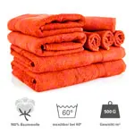 Abbildung zeigt Handtuch Set 8-tlg., 4 Stck 30x30 cm, 2 Stck 140x70 cm und 2 Stck 100x50 cm