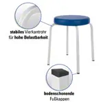 Gymnastikhocker Exklusiv mit Komfort-Polster,  38 cm