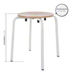 Gymnastikhocker Exklusiv mit Holzsitzflche,  35 cm, Gestellfarbe wei