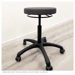 Abbildung zeigt Drehhocker Standard mit Komfort-Polster und Rollen