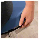 Abbildung zeigt Drehhocker Exklusiv mit Komfort-Polster und Rollen