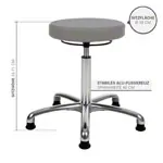 Abbildung zeigt Drehhocker Exklusiv mit Komfort-Polster und Gleitern