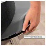 Abbildung zeigt Drehhocker Exklusiv mit Komfort-Polster und Gleitern