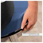 Abbildung zeigt Drehhocker Exklusiv mit Komfort-Polster und Gleitern