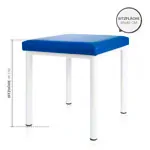 Hocker Exklusiv mit Polster, L x B 40 x 40 cm, Gestellfarbe wei