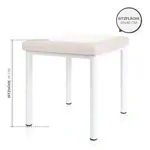 Abbildung zeigt Hocker Robusta mit Polster, L x B 40 x 40 cm, Gestellfarbe wei