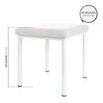 Abbildung zeigt Hocker Robusta mit Polster, L x B 40 x 40 cm, Gestellfarbe wei