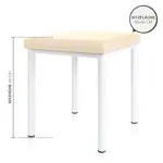 Hocker Robusta mit Polster, L x B 40 x 40 cm, Gestellfarbe wei