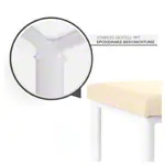 Hocker Robusta mit Polster, L x B 40 x 40 cm, Gestellfarbe wei