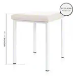 Abbildung zeigt Hocker Robusta mit Polster, L x B 40 x 40 cm, Gestellfarbe wei