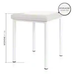 Hocker Robusta mit Polster, L x B 40 x 40 cm, Gestellfarbe wei