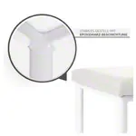 Hocker Robusta mit Polster, L x B 40 x 40 cm, Gestellfarbe wei
